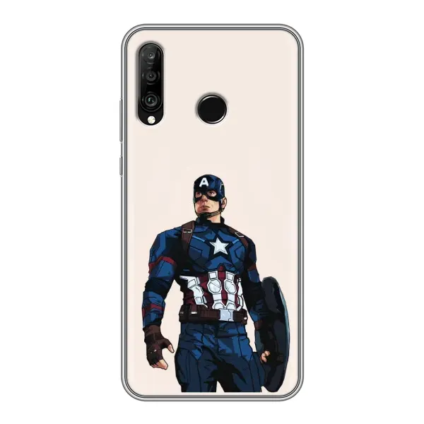 Чехол с рисунком «Капитан Америка» для Huawei P30 Lite / Nova 4e
