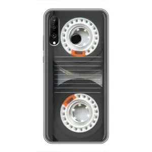 Чехол с Прикольным принтом на Huawei P30 Lite (Кассета магнитофона)