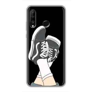 Чехол с Прикольным принтом на Huawei P30 Lite (Кеды)