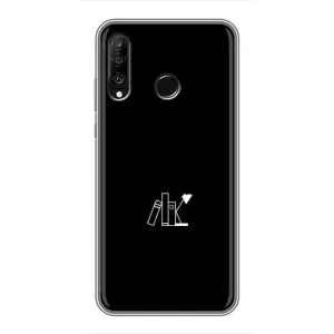 Чохол з картинками на чорному фоні для Huawei P30 Lite (Книжки)
