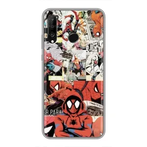 Чехол Супергерой Человека Паука на Huawei P30 Lite (Комикс Паука)