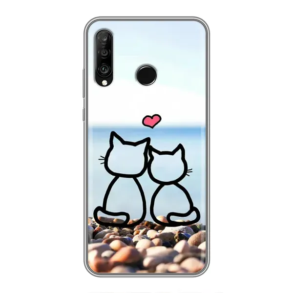 Чехол с рисунком «Котейки» для Huawei P30 Lite / Nova 4e Чехол с рисунком «Котейки» для Huawei P30 Lite / Nova 4e