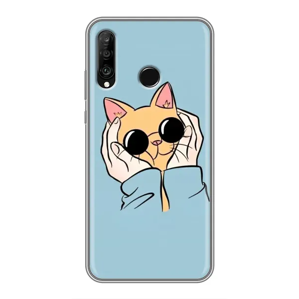 Чехол с рисунком «КОТИК в очках» для Huawei P30 Lite / Nova 4e Чехол с рисунком «КОТИК в очках» для Huawei P30 Lite / Nova 4e