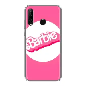Силиконовый Чехол Барби Фильм на Huawei P30 Lite (Лого Барби)