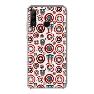 Чохол с Щітом Капітана Америки на Huawei P30 Lite (Марвел щити)