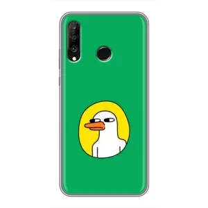 Бампер с принтом Мемы для Huawei P30 Lite (Мем Утка)