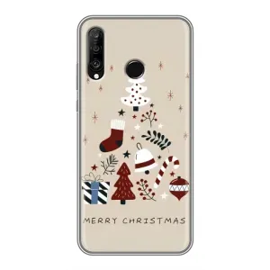 Чехол Санта Клаус для Huawei P30 Lite (Merry Christmas)
