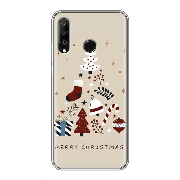 Чехол с рисунком «Merry Christmas» для Huawei P30 Lite / Nova 4e Чехол с рисунком «Merry Christmas» для Huawei P30 Lite / Nova 4e