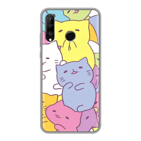 Чехол с рисунком «Милые котики» для Huawei P30 Lite / Nova 4e Чехол с рисунком «Милые котики» для Huawei P30 Lite / Nova 4e