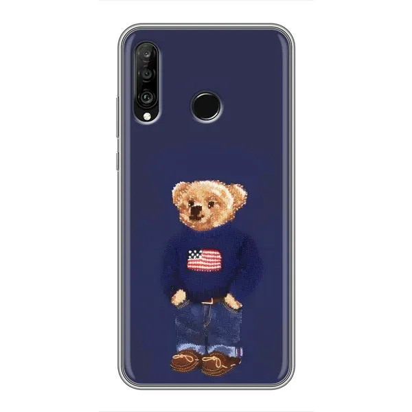 Чехол с рисунком «Мишка USA» для Huawei P30 Lite / Nova 4e Чехол с рисунком «Мишка USA» для Huawei P30 Lite / Nova 4e