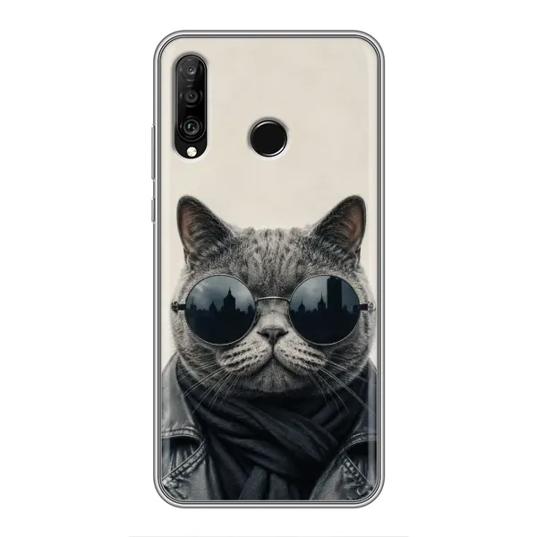 Чехол с рисунком «Модный кот» для Huawei P30 Lite / Nova 4e Чехол с рисунком «Модный кот» для Huawei P30 Lite / Nova 4e
