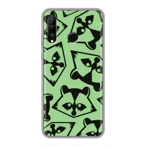Силиконовый Чехол с Енотами на Huawei P30 Lite (Мордочки Енота)