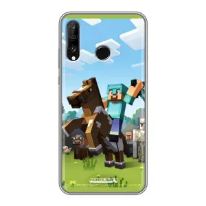Чехлы для Huawei P30 Lite (Персонажи Майн Крафт) (На коне)