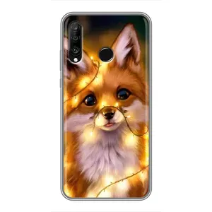 Чехол с Лисичкой для Huawei P30 Lite (Новогодний лисенок)
