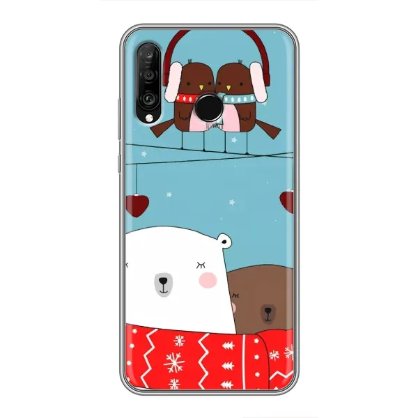 Чехол с рисунком «Новогодний медвеженок» для Huawei P30 Lite / Nova 4e Чехол с рисунком «Новогодний медвеженок» для Huawei P30 Lite / Nova 4e
