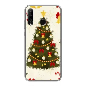 Чехол Новогодняя Елка на Huawei P30 Lite (Новогодний принт)
