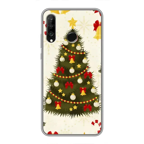 Чехол с рисунком «Новогодний принт» для Huawei P30 Lite / Nova 4e