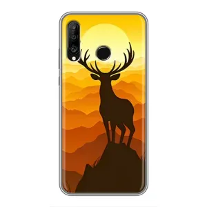 Чехлы с изображением разных животных для Huawei P30 Lite (Силуэт Оленя)