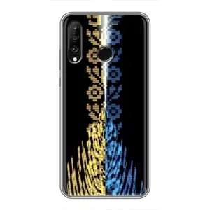 Силиконовый Чехол на Huawei P30 Lite (Патриотическая вышиванка)