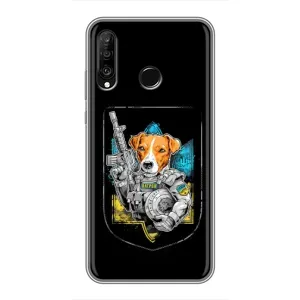 Чехол с принтом для Huawei P30 Lite (Патрон Воин)