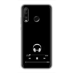 Чехол с картинками на черном фоне для Huawei P30 Lite (Плеер)