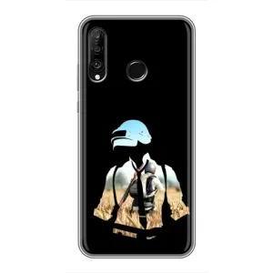 Силиконовый чехол с картинкой "Герой Pubg" на Huawei P30 Lite (Пубг мен)