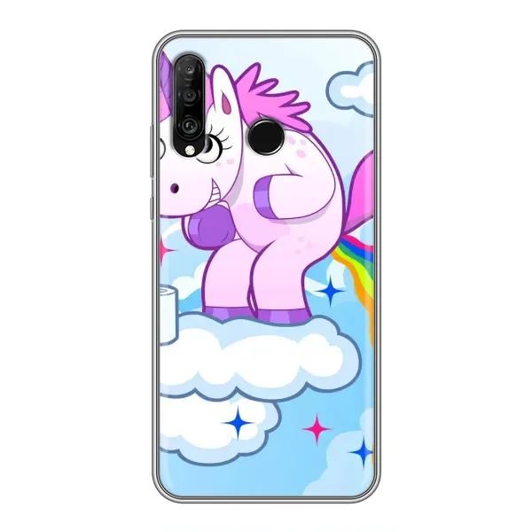Чехол с рисунком «Радуга единорожка» для Huawei P30 Lite / Nova 4e Чехол с рисунком «Радуга единорожка» для Huawei P30 Lite / Nova 4e