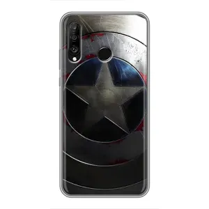 Чохол с Щітом Капітана Америки на Huawei P30 Lite (Ретро Щит Капітана)