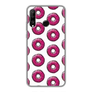 Чехол с изображением вкусной еды для Huawei P30 Lite (Розовые пончик)