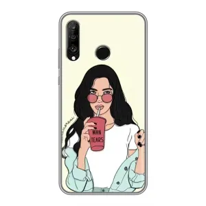 Силіконовый Чохол на Huawei P30 Lite з картинкой Модных девушек (З напоєм)