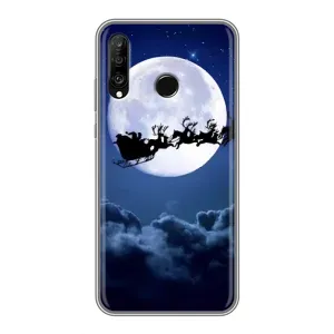 Чехол Санта Клаус для Huawei P30 Lite (Санта - луна)