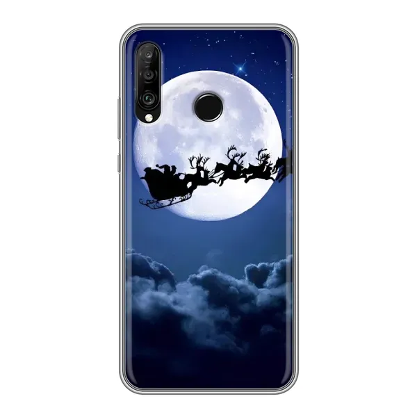 Чехол с рисунком «Санта - луна» для Huawei P30 Lite / Nova 4e Чехол с рисунком «Санта - луна» для Huawei P30 Lite / Nova 4e