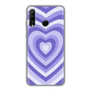 Чехлы с тематикой "Маленькие Сердечки" на Huawei P30 Lite (Сердце фиолет)