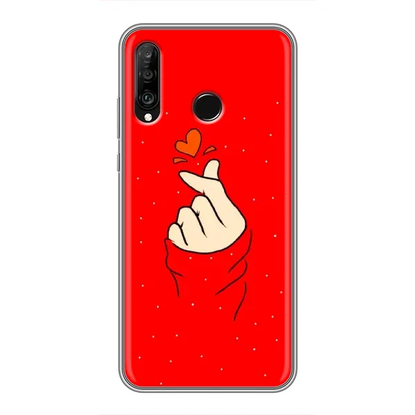 Чехол с рисунком «Сердце на красном» для Huawei P30 Lite / Nova 4e Чехол с рисунком «Сердце на красном» для Huawei P30 Lite / Nova 4e