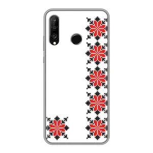 Силиконовый Чехол на Huawei P30 Lite с картинкой Вышиванки (Силуэт вышиванки)