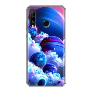 Чехлы КОСМОС для Huawei P30 Lite (Синие планеты)