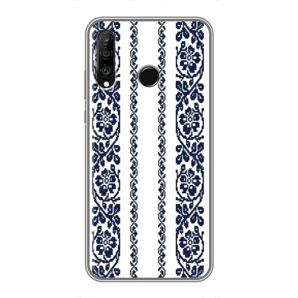 Чехол с рисунком «Синяя вышиванка» для Huawei P30 Lite / Nova 4e Чехол с рисунком «Синяя вышиванка» для Huawei P30 Lite / Nova 4e