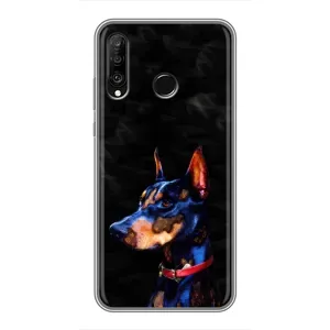 Бампер для Huawei P30 Lite с картинкой "Песики" (Собака Мопс)