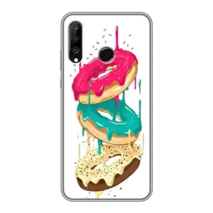 Чехол с изображением вкусной еды для Huawei P30 Lite (Сочные пончики)