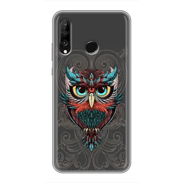 Чехол с рисунком «Сова на сером» для Huawei P30 Lite / Nova 4e