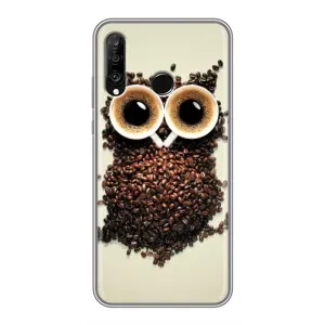 Чехлы с принтом СОВЫ для Huawei P30 Lite (Сова с зерен кофе)