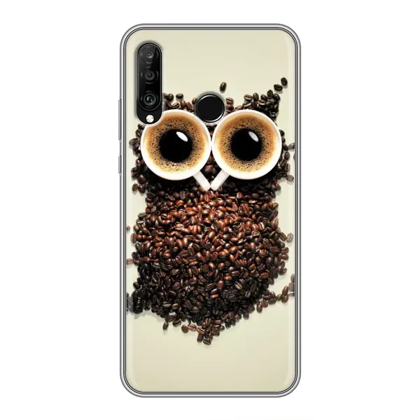 Чехол с рисунком «Сова с зерен кофе» для Huawei P30 Lite / Nova 4e