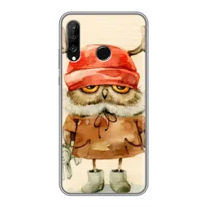 Чехлы с принтом СОВЫ для Huawei P30 Lite (Сова в шапке)