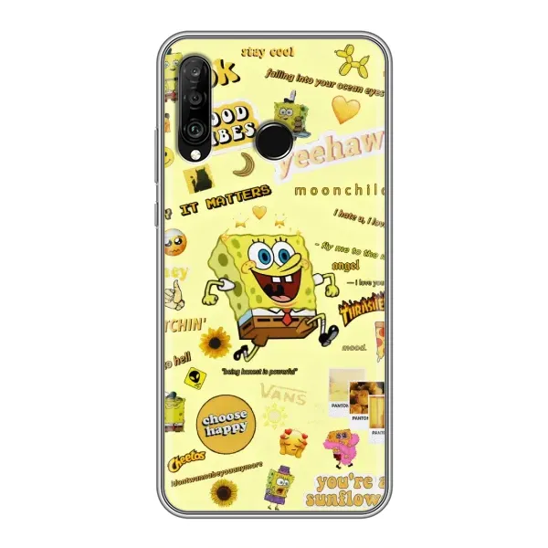 Чехол с рисунком «Спанч Боб бежит» для Huawei P30 Lite / Nova 4e Чехол с рисунком «Спанч Боб бежит» для Huawei P30 Lite / Nova 4e