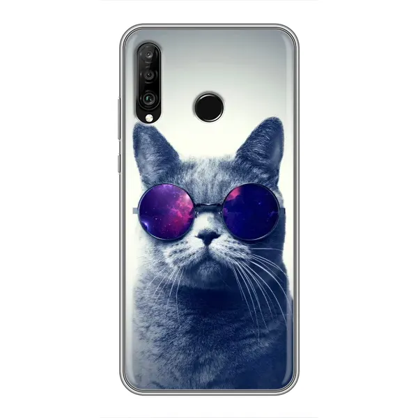 Чехол с рисунком «Стильный КОТ» для Huawei P30 Lite / Nova 4e Чехол с рисунком «Стильный КОТ» для Huawei P30 Lite / Nova 4e