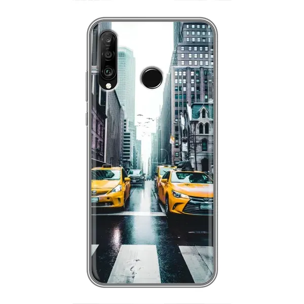 Чехол с рисунком «Такси» для Huawei P30 Lite / Nova 4e Чехол с рисунком «Такси» для Huawei P30 Lite / Nova 4e