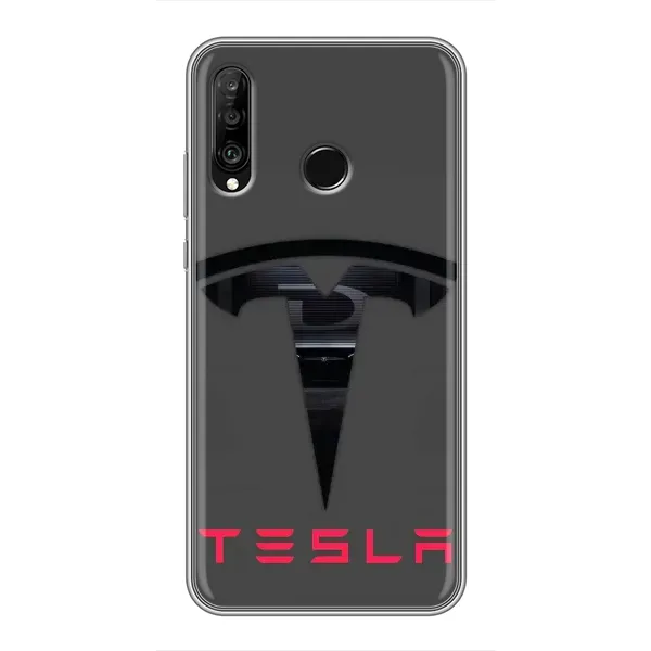 Чехол с рисунком «Logo TESLA» для Huawei P30 Lite / Nova 4e