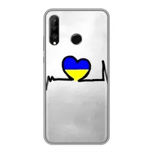 Силиконовый Чехол на Huawei P30 Lite (Я-Украина) (Украинская кардиограмма)