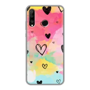 Чехлы с тематикой "Маленькие Сердечки" на Huawei P30 Lite (Яркие сердечки)