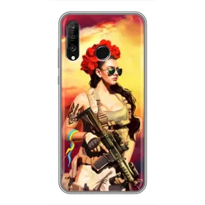ЗСУ Чехлы (TPU) для Huawei P30 Lite (Женщина солдат)